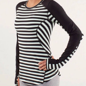 Lululemon Sea-Stripe Mint Moment Long Sleeve-sz 4